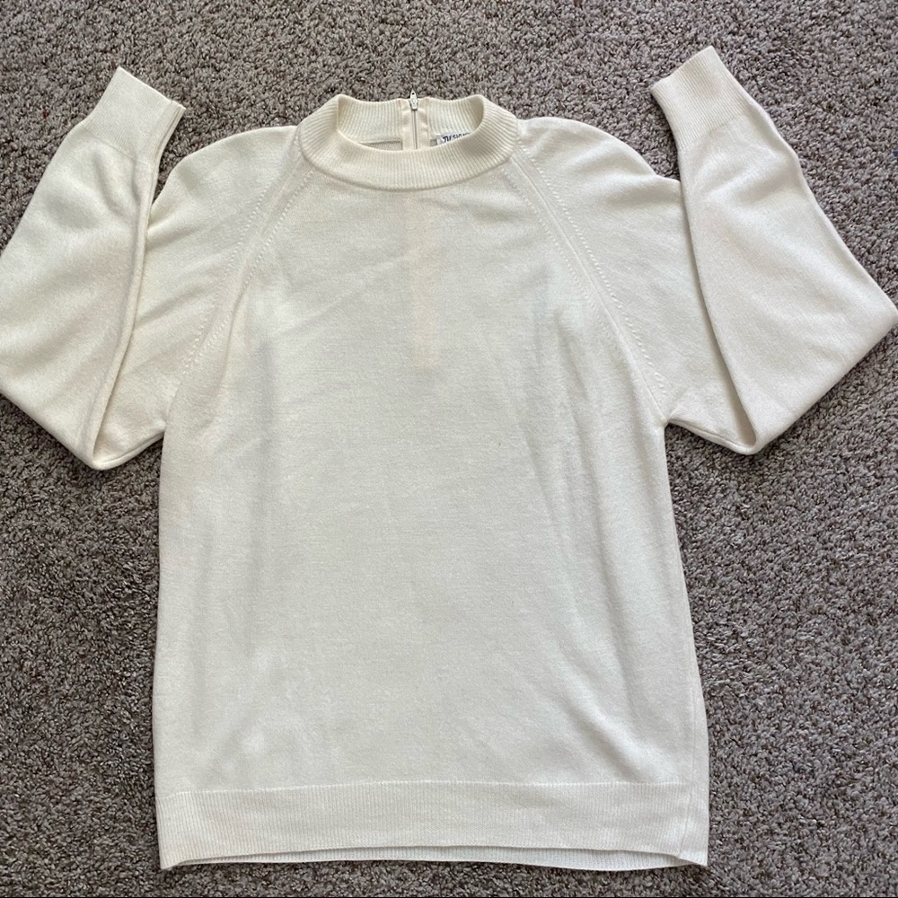Vintage Designers Originals  Woman’s Top Cream Top Long sleeve top Made …